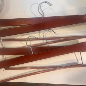 40 Hangers: (NEW) High-Grade Wooden Slack/Trouser Pants Hangers w/ Non-Slip Bar